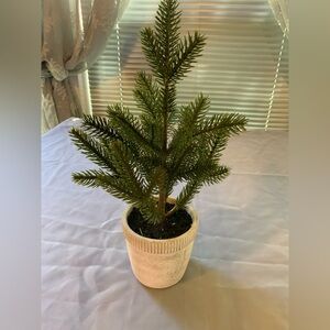 Green Artificial Pine Tree in White Pot great for small area for Christmas 🎄